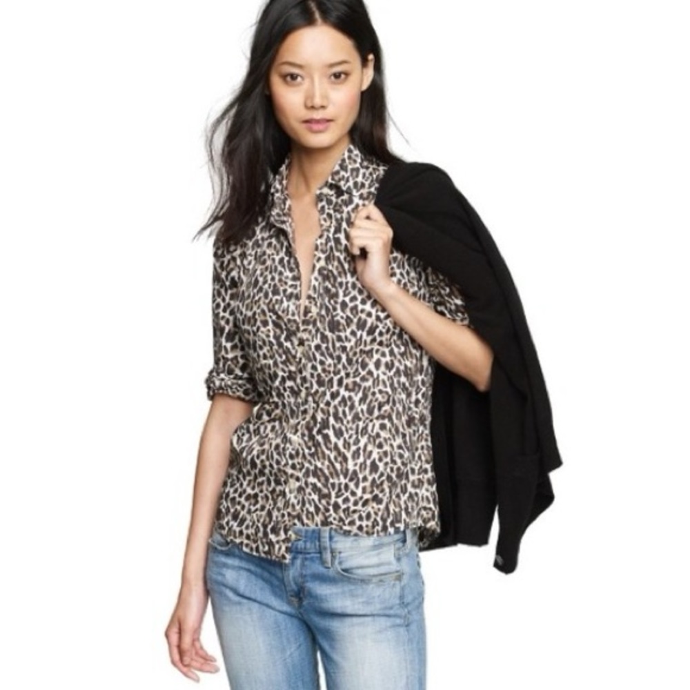 J.Crew The Perfect Shirt In Leopard Print